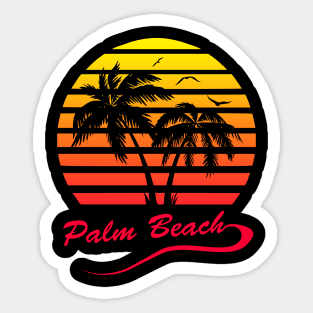 Palm Beach 80s Sunset Sticker